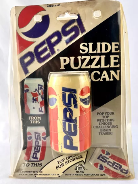 Vintage, 3D Pepsi Slide Puzzle Soda Can With Secret Storage