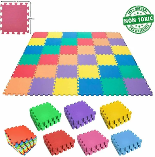 Baby Crawling Puzzle Mat Soft Multi color EVA Foam Kids Play Carpet Home Floors