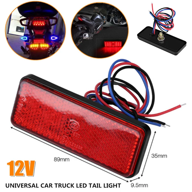12V 89mm Universal Car Truck ATV LED Reflector Tail  Indicators Brake Stop Light