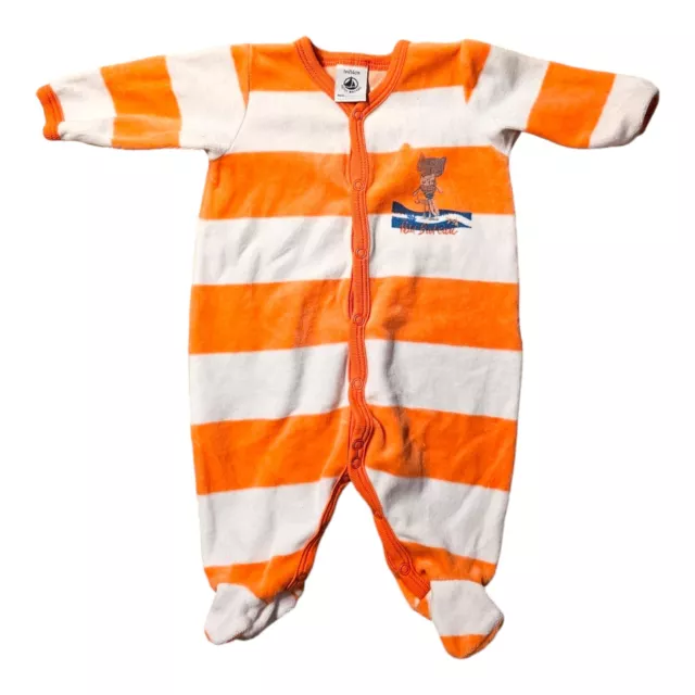 Original Petit Bateau Nicki Kuschel Strampler Einteiler Schlafanzug 1M 50 56