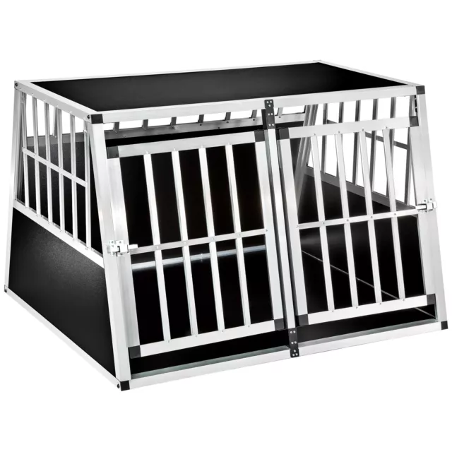 XXL Cage box caisse trapézoïdal de transport voyage pour chien mobile aluminium