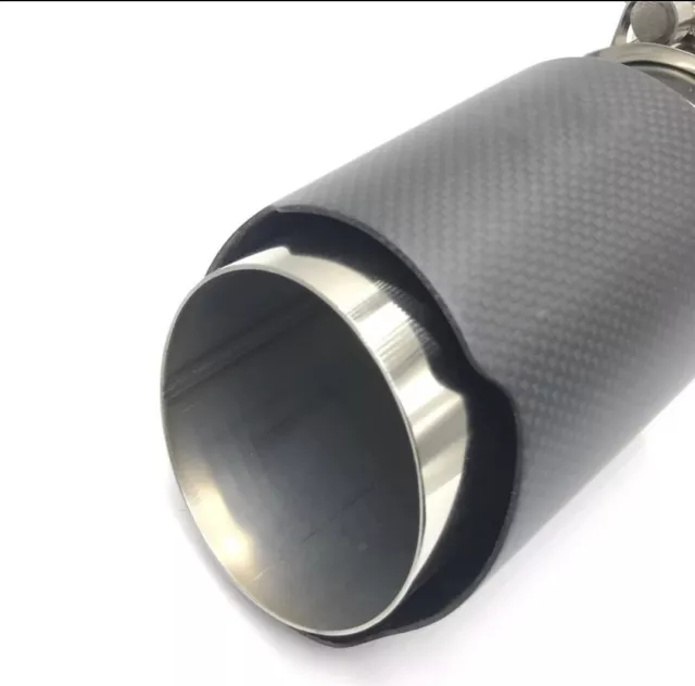 Embout Echappement pour Akrapovic Carbone Noir Mate Tube Chrome Sortie BMW 1pce 3