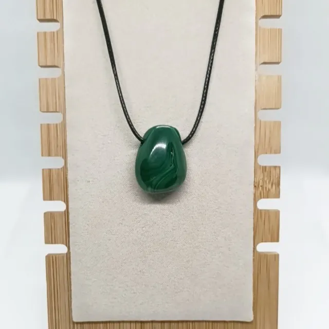 Pendentif Malachite - Pierre Percée en Pierre Naturelle  - Gemmes semi-précieuse