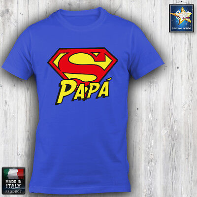 T-shirt maglietta Uomo SUPERPAPA' SUPERMAN Festa del Papà Simpatica Idea regalo