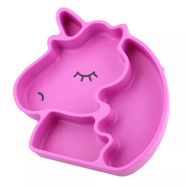 7Penn Unicorn Silicone Baby Plate with Suction Base Toddler Plate Feeding Tray