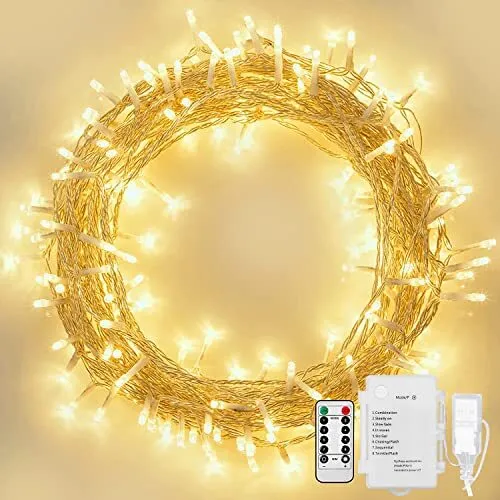 USB Battery Operated Christmas Lights with Timer 8 36ft USB String Lights