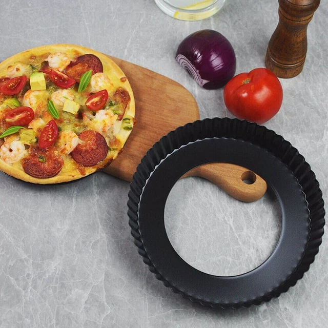 Poêle à cuisson fiable 8/10 pouces avec fond amovible pour pieds et gâteaux 3