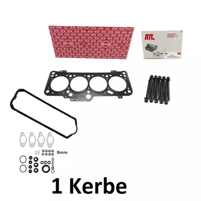 Dichtsatz Zylinderkopf 1 Kerbe+Schrauben für VW 1.9D 1.9 TD 028103383AH AAZ ABL