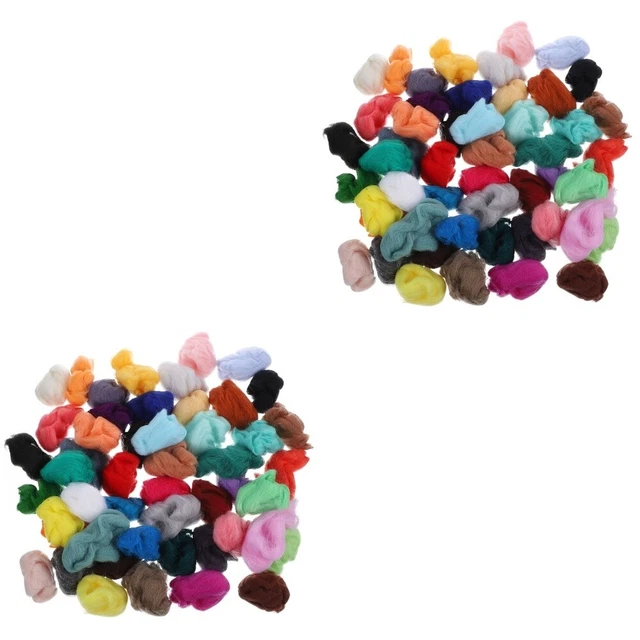 100 Pcs Farbige Wollstreifen Nadelfilzmaterial Selber Machen Tragbar