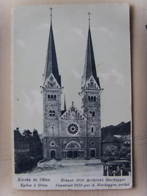 Schweiz Original  Ansichtskarte Kirche in Olten   um 1910