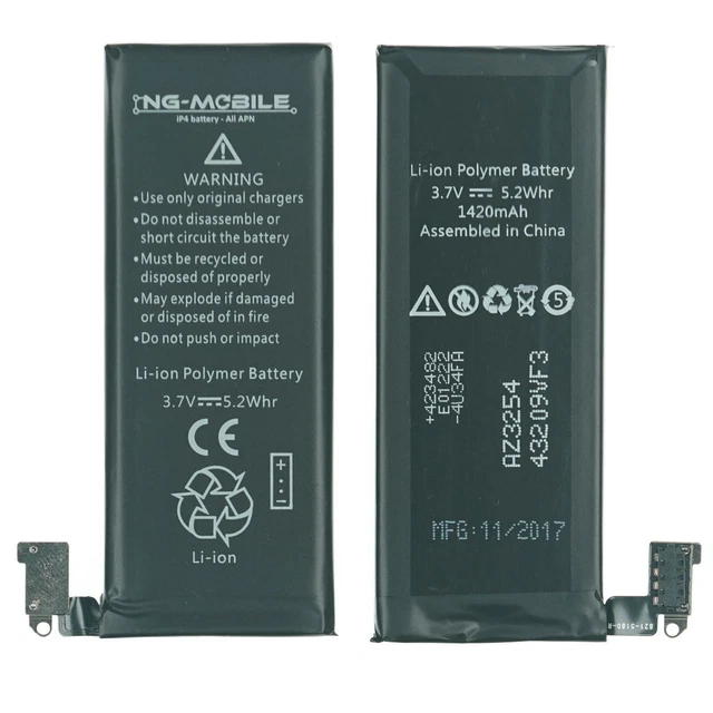 APPLE IPHONE 4/4G Batterie LI-ION Batterie - Tous Apn - 1420mAh - NG ...