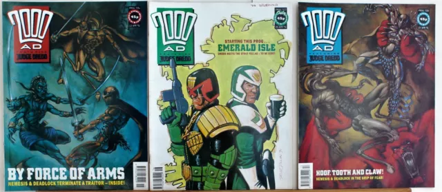 JOB LOT of 17 2000AD sequential 1991 Progs 724 to 740 vfn/nm UK  DREDD NEMESIS