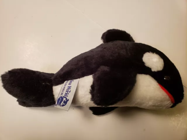 Shamu Sea World plush 10" 1988 Orca whale with tag