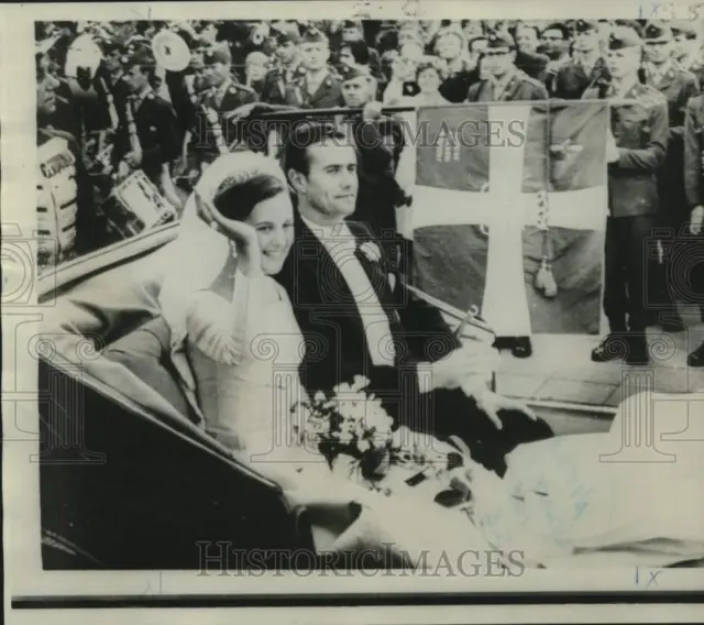 1967 Press Photo Princess Margrethe and Prince Henrik of Denmark after Wedding
