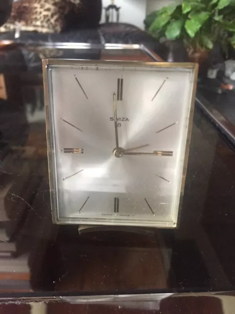 Vintage 1970s Very Elegant Swiza 8 Alarm Clock in VGC and Working.