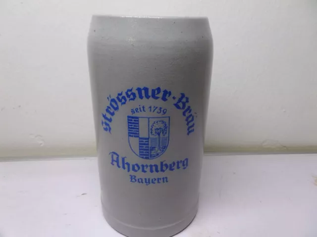 1 L Bierkrug Maßkrug Brauerei Strössner Bräu Ahornberg