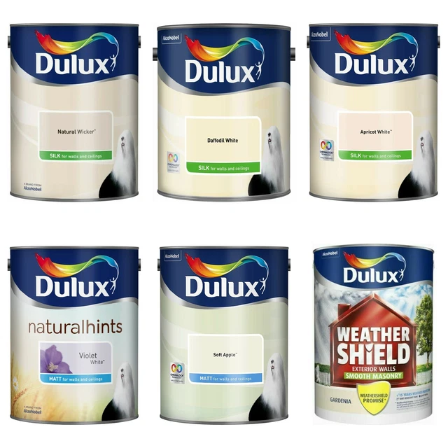 DULUX EMULSION MATT and Silk Paint ALL COLOURS 5L Walls & Ceiling £24