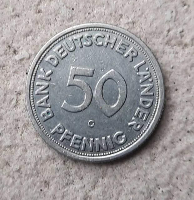 50 Pfennig 1950 G Bank deutscher Länder