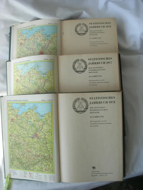 STATISTISCHES JAHRBUCH  der DDR. 1972 + 1977 + 1978. 3 Oln-Bände, illustr.