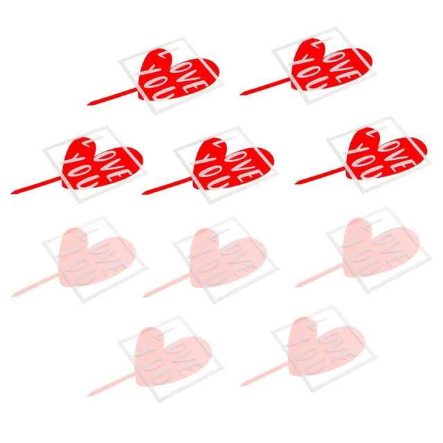 10 tarjetas de pastel temáticas Día de San Valentín Home Hornear Square Pastel