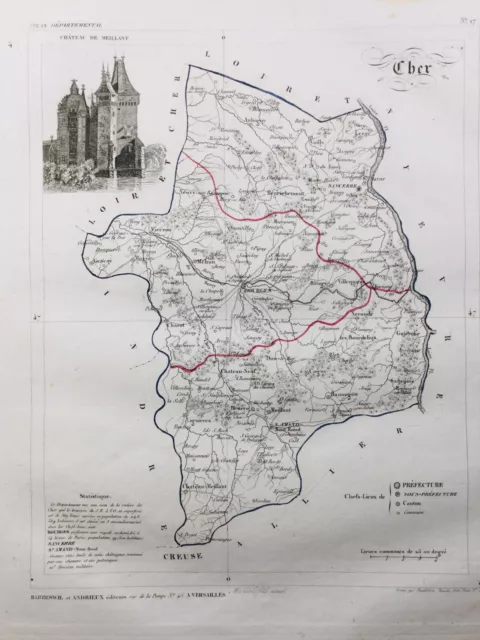 Château de Meillant en 1836 Cher Sancerre Dun La Guerche Sancoins Saint Amand