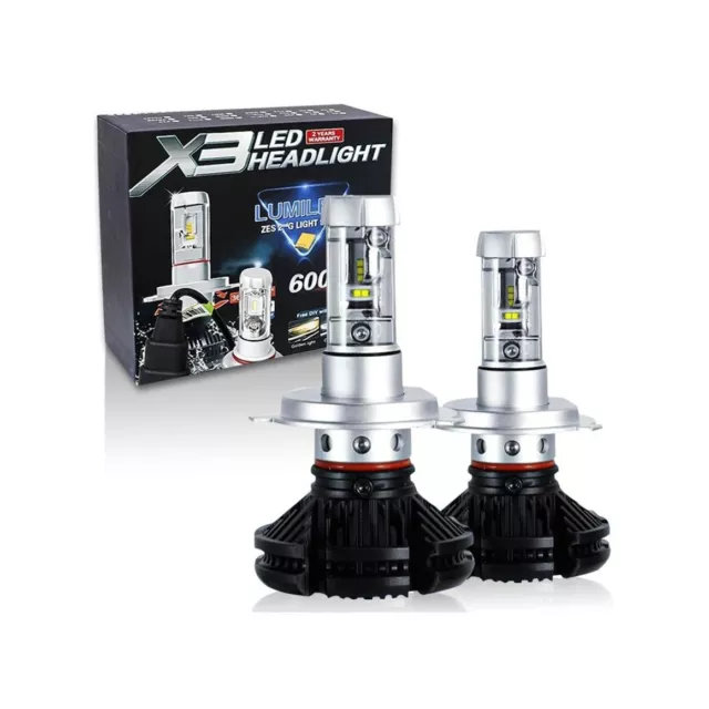 Feux Avant H4 2 Ampoules Led X3 12V 8000 Lumen Pour Yamaha Fjr 1300 '01/'13