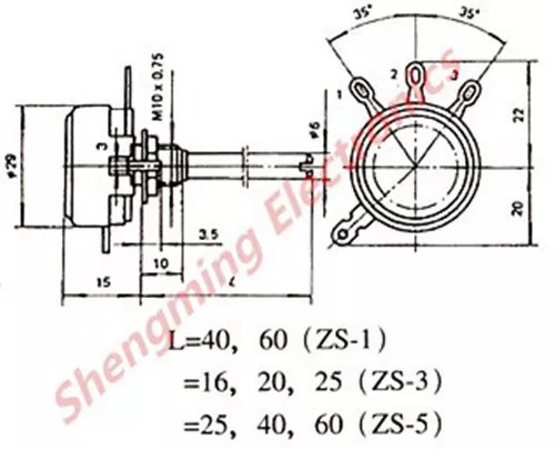 2 pièces potentiomètre conique rotatif WTH118-1A 2W 10K ohm 2