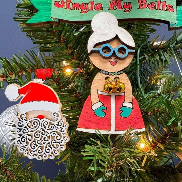 Holz Weihnachtsbaum-Dekorationen Kreativ Interessanter älterer Anhänger
