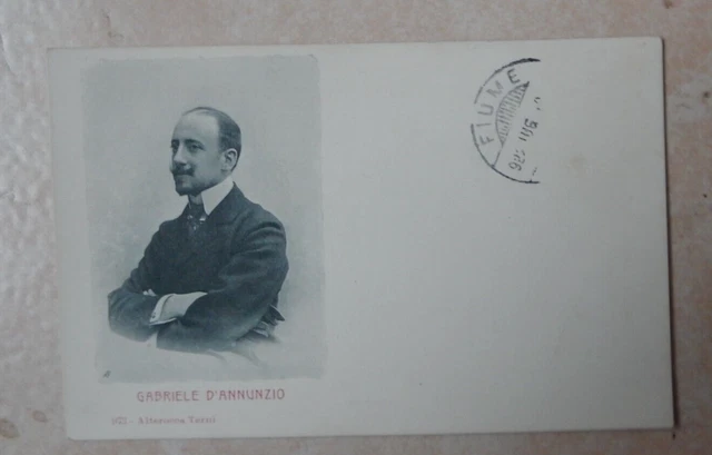 rara e stupenda cartolina fp, di G. D'Annunzio, vg ,bollo asportato