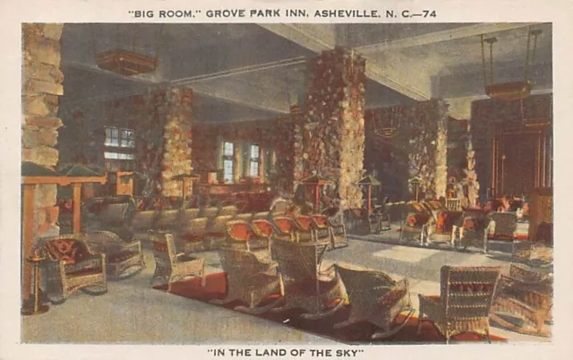 Postcard NC: Big Room, Grove Park Inn, Asheville, WB, Unposted