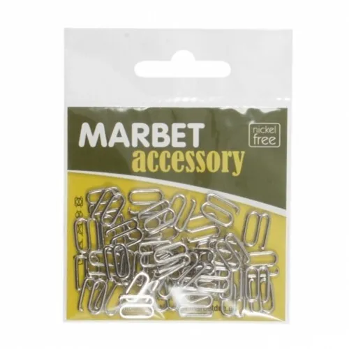 Marbet 15mm Metal Lingerie Hooks Silver - per pack of 40