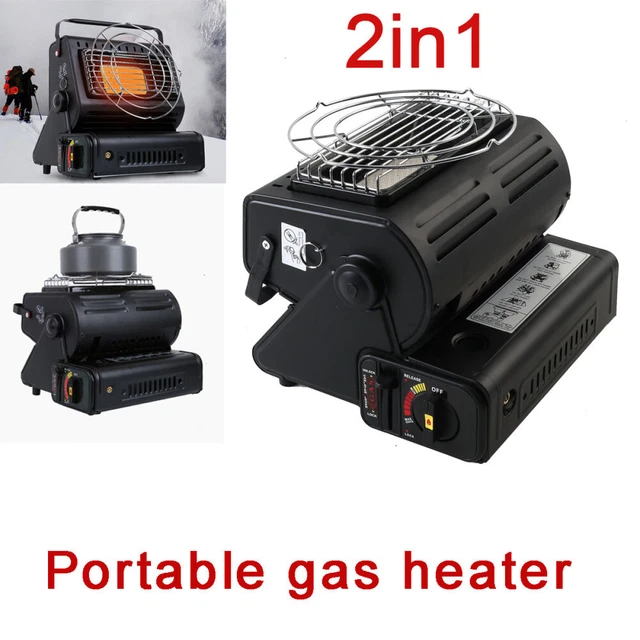 2in1 Tragbare Gasheizung Camping Butan Gas Kocher Keramik 1.3KW Dual-Zweck Herd