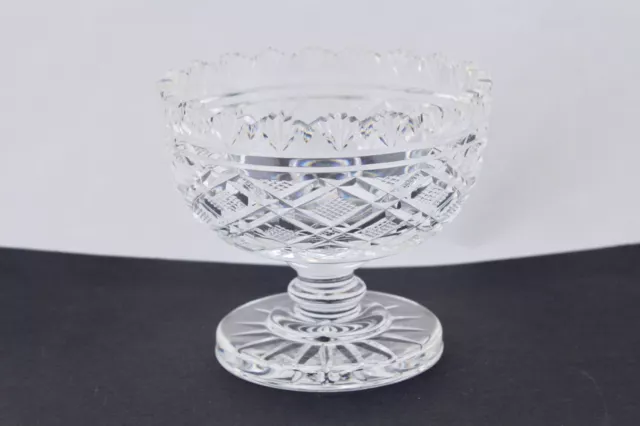 Waterford Crystal Footed Bowl Georgian Strawberry Pattern 4”