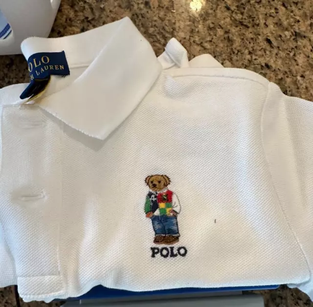 POLO RALPH LAUREN Little Boys Polo Bear Mesh Polo Shirt Size 6 reg 55.00