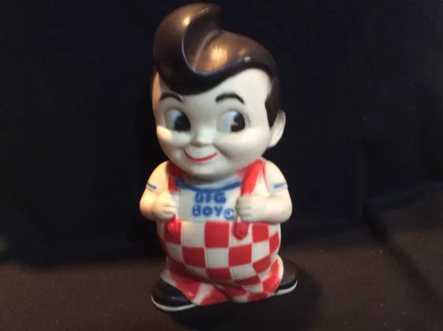 Mid-20Th C Vint Early Big Boy Restaurant Figure Soft Rubberized, Hollow Toy Bank