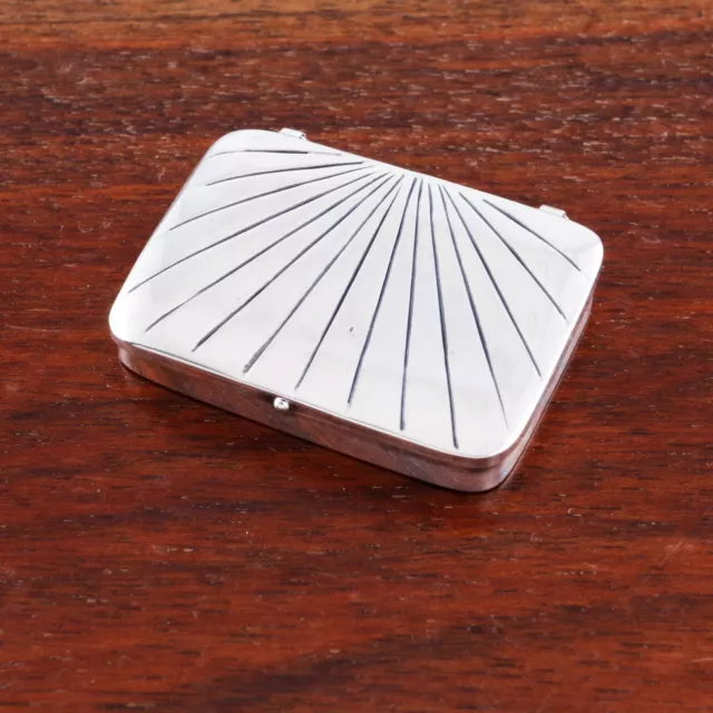 Lovely Native American Sterling Silver Hinged Pill Box Sunburst No Monogram