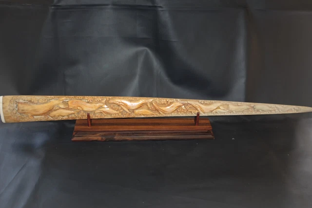 Swordfish Bill Real Marlin Bone Carved Handmade 30'' Sword Collectibles