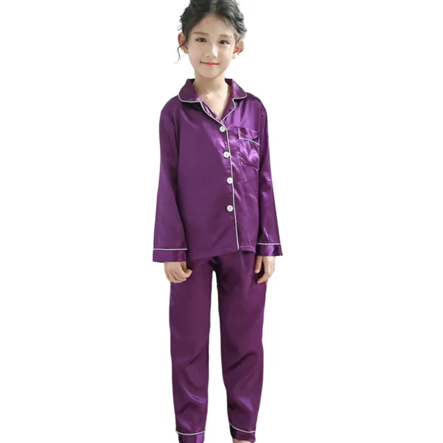 1 Set Children Sleepwear Lapel Collar Easy-wearing Toddler Pyjamas Sleepwear