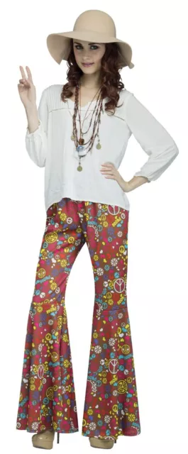 GROOVY 60'S FLOWER Power Hippie Peace Bell Bottom Pants Adult Costume  Accessory $14.99 - PicClick