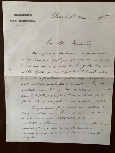 député Louis MARIN, lettres adressées à une dame de Sergines (Yonne)