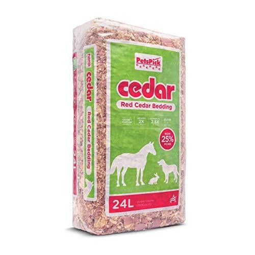 PETSPICK Red Cedar Pet Bedding for Dogs and Horses, 24L