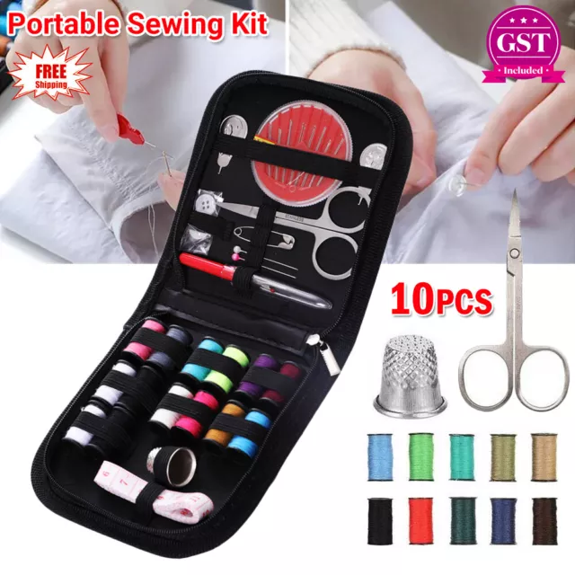 Portable Sewing Kit Home Travel Sewing Thread Needles Pins Measure Set With Case