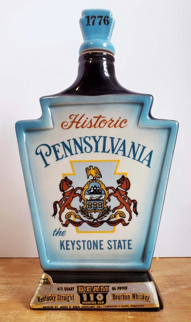 VTG 1967 Jim Beam Historic Pennsylvania Keystone State Whiskey Decanter 1776