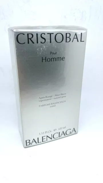 BALENCIAGA CRISTOBAL POUR HOMME 100 ml After Shave Vapo VINTAGE Sealed PERFUME!