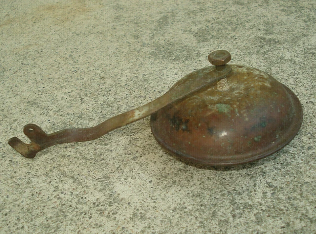 Vtg Antique Round Brass Hardware Part Accessory  PATINA Saucer Mystery Unusual