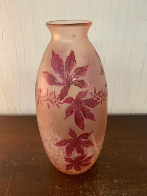 Vase décor Rubis feuille T. Legras h 31 cm 3