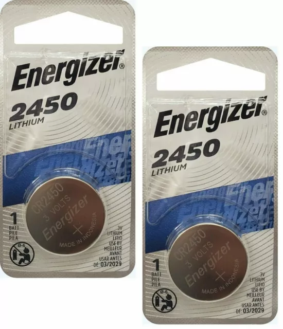 Twin Pack ENERGIZER CR2450 ECR2450 3V Coin Cell Lithium Battery (2 pc) EXP.  2031