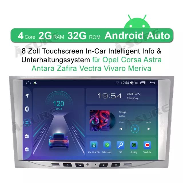 Android 12 Autoradio Navi IPS 32GB GPS WIFI Carplay BC BT Opel Zafira B Astra H 2