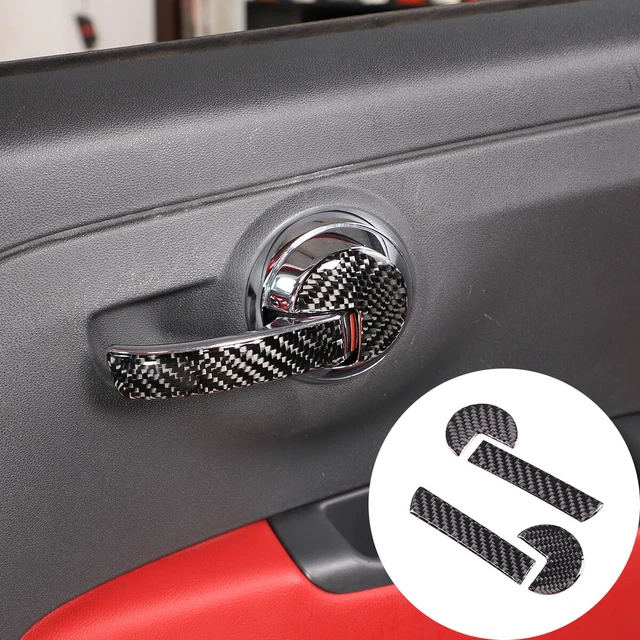 maniglia interna della porta adesivo per finiture in carbonio Per Fiat 500