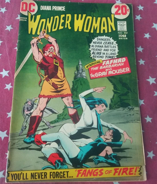 Wonder Woman 202 DC Comics 1st App Fafhrd & The Grey Mouser Bronze Age 1972 Fine